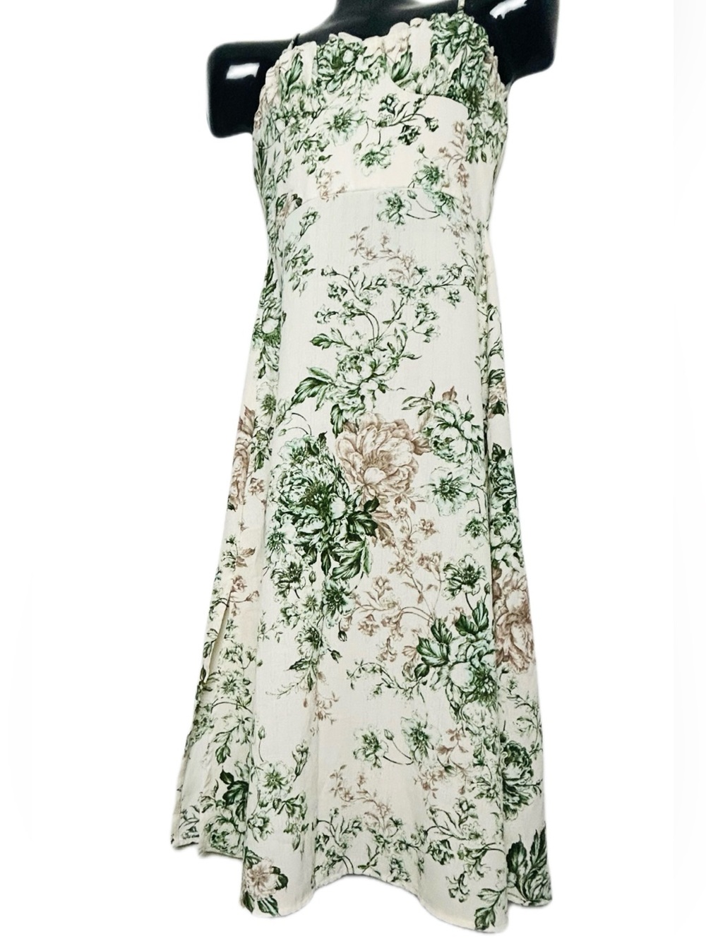 NWOT -Floral Botanical Bustier-style Midi Dress - Picture 9 of 17